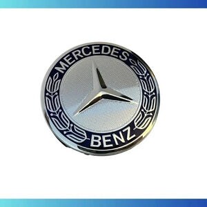 MERCEDES BENZ 75MM Dark Blue Wheel Center Hub Cap AMG Wreath MB